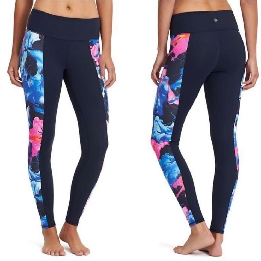 Athleta Navy Superimpose Chaturanga Tight